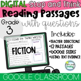 Digital Reading Passages with Questions FICTION Google Cla