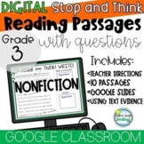 Digital Reading Passages  with Questions Nonfiction Google