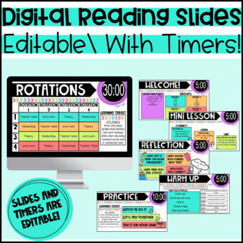 Preview of Digital Reading Rotation Slides (with timers!)