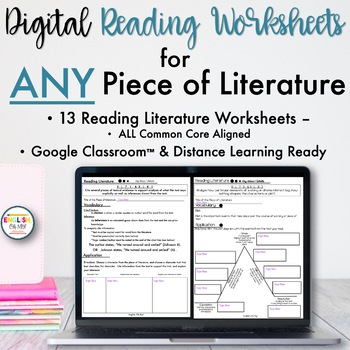 Preview of Digital Reading Worksheets for ANY Piece of Literature | Distance Learning