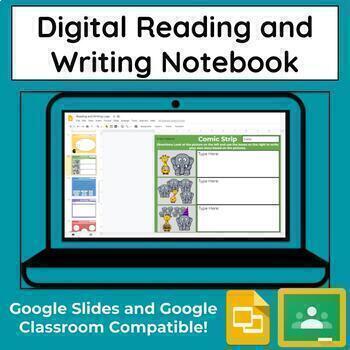 Preview of Digital Reading and Writing Notebook Distance Learning (Google Classroom)