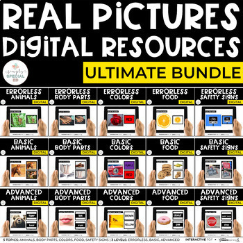 Preview of Digital Real Pictures ULTIMATE BUNDLE | Interactive PDF + Boom Cards™ Special Ed