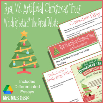Preview of Digital-Real v Artificial Christmas Trees Mini Unit