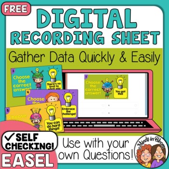 Preview of Digital Recording Sheet for YOUR OWN multiple choice questions! - FREE