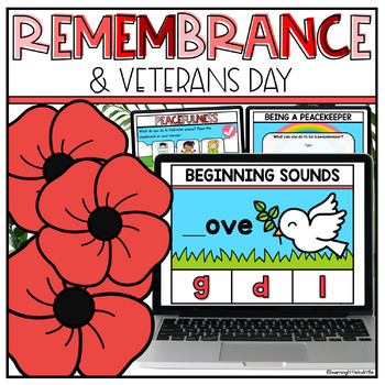 Preview of Digital Remembrance Day Google Slides - Veterans Day Kindergarten FREEBIE