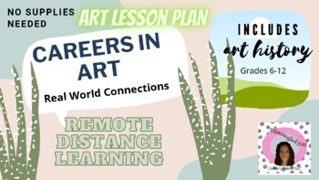 Preview of Digital/Remote/Distance learning Careers in Art, w art history: no supplies