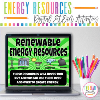 Preview of Digital Renewable and Nonrenewable Resources STEM Activities | Reading Passages