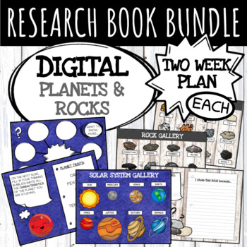 Preview of Digital Research Book BUNDLE: Planets and Rocks (reading for Google Classroom)