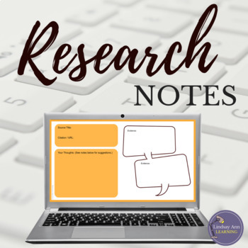 Preview of Digital Research Paper Note Cards
