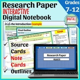 Digital Research Paper Note Cards & Graphic Organizers | Interactive Binder