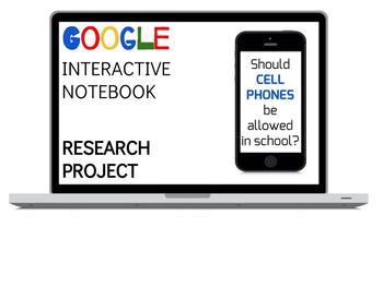 Preview of Digital Research Project: Cell Phones in Schools!  PAPERLESS