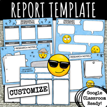 Preview of Digital Research Report / Project Template Google Classroom DISTANCE LEARNING