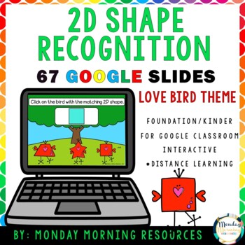 Preview of Digital Resource 2D Shape Recognition - Love Bird Theme - Distance Learning