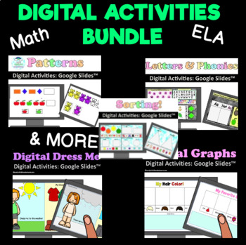 Preview of Digital Resource BUNDLE for Remote Learning, Distance Learning Pre-K and Kinder