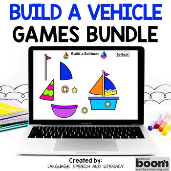 Preview of Digital Resource, Boom Cards, 4 Build a Scene Incentives, Vehicles