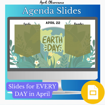 Preview of Digital Resource - Editable April Agenda Observances with activities and Do Nows