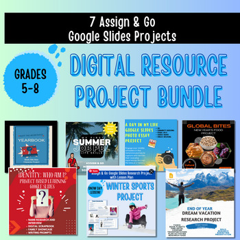 Preview of Digital Resource Google Slides Project Based Learning Super Bundle Middle School