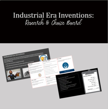 Preview of Digital Resource: Industrial Era Inventions: Research & Choice Board