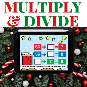 Preview of Digital Resource Multiplication and Division - Christmas Theme