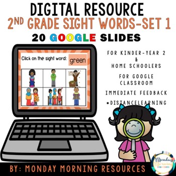 Preview of Digital Resource Second Grade Sight Words Set 1 - Distance Learning