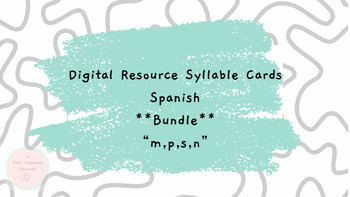 Preview of Spanish Phonics Syllable Cards BUNDLE Digital Resource "m,p,s,n"
