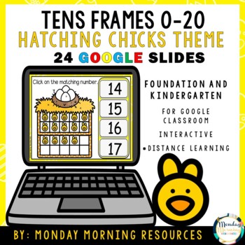 Preview of Digital Resource Tens Frames 0-20 - Hatching Chicks - Distance Learning