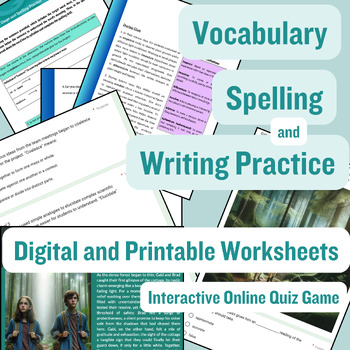 Preview of Digital Resource: Vocabulary, Spelling and Writing Practice 7th-10th Grade