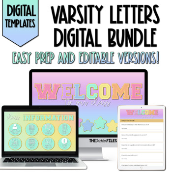 Preview of Digital Resources Bundle Varsity Letters Theme