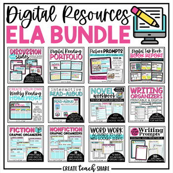 Preview of Digital Resources Language Arts Bundle | Google Slides & PowerPoint