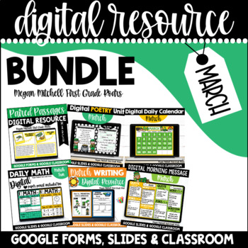 Preview of Digital Resources MARCH Bundle Distance Learning Google Classroom