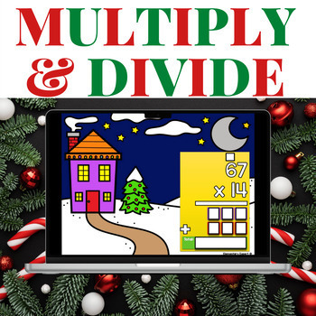 Preview of Digital Resources Multiplication and Division Fluency Practice Christmas