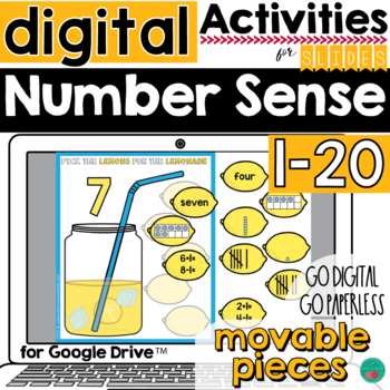 Preview of Digital Resources -  Number Sense Digital Numbers 1-20 - for Google Classroom