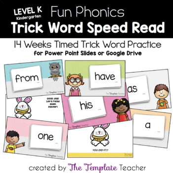 Preview of Digital Resources Phonics Sight Word Trick Speed Read for Kindergarten Level K