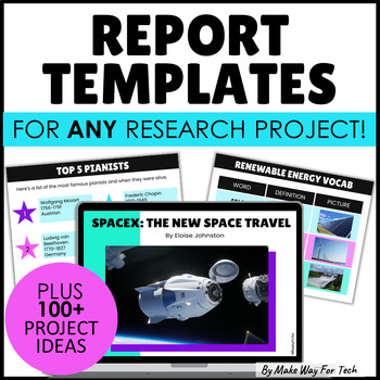 Preview of Research Paper Graphic Organizer | Research Report Project Templates Digital