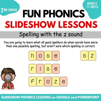 Preview of Digital Resources Second Grade Phonics Slides Level 2 Lessons FUN Phonics