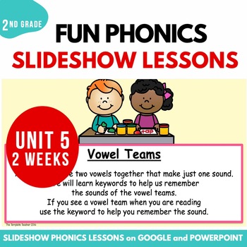 Preview of Digital Resources Second Grade Phonics Slides Level 2 Unit 5 Lessons FUN Phonics