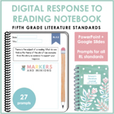 Digital Response to Reading Notebook (Fifth Grade, Literat