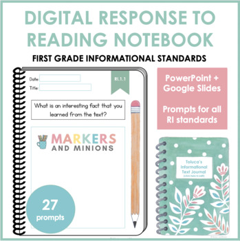 Preview of Digital Response to Reading Notebook (First Grade, Informational Standards)