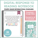 Digital Response to Reading Notebook (Fourth Grade, Inform
