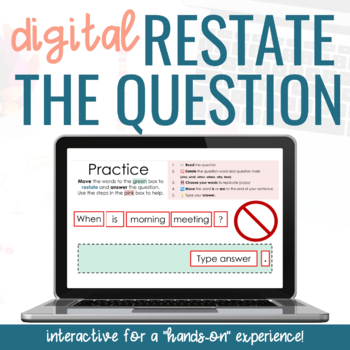 Preview of Digital Restate the Question for Google Slides