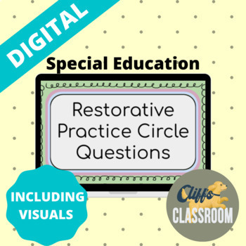Preview of Digital Restorative Circle Question Prompts w/Visuals