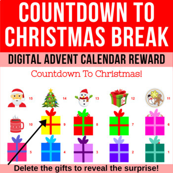 Preview of Digital Reward Countdown to Christmas Break | Advent Calendar | Google Slides