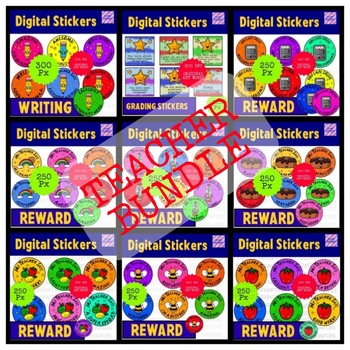 Preview of Digital Reward Motivational Merit Stickers  - Great Value Teacher Bundle
