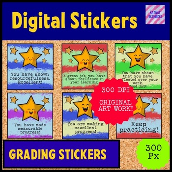 Preview of Digital Reward Motivational Stickers - Google App / See Saw - Easy Grading 0080