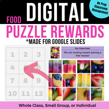 Preview of Digital Reward Picture Puzzles (Food) | Mystery Pictures |  Game | Google Slides