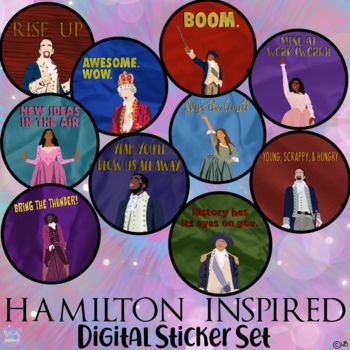 Preview of Digital Reward Stickers - Hamilton Inspired