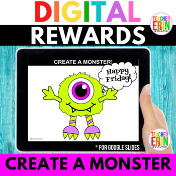 Preview of Digital Rewards Create A Monster | Build A Monster 60+ Pieces | Google Slides
