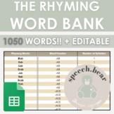 DIGITAL Rhyming Word Bank | 1000+ WORDS!