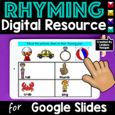 Digital Rhyming Words Activities for Google Classroom