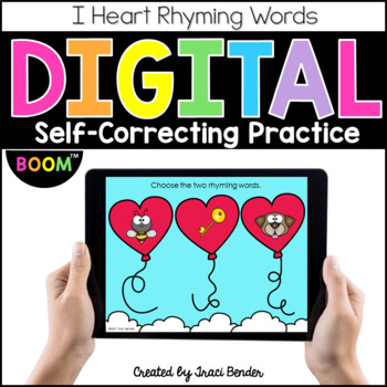 Preview of I HEART RHYMING WORDS  {Digital BOOM Cards}